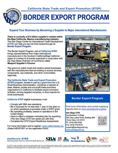San Diego CITD Border Export Program